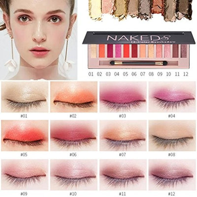 12 Colors Eyeshadow Palette Makeup,Sefter Sparkly Long Lasting Sombras Gradient Eye Shadow Powder Matt for Professional or Daily Use
