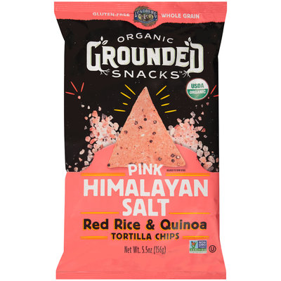 Lundberg® Organic Grounded Snacks™ Pink Himalayan Salt Red Rice & Quinoa Tortilla Chips 5.5 oz. Bag