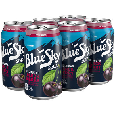 Blue Sky® Cane Sugar Black Cherry Soda 6-12 fl. oz. Cans