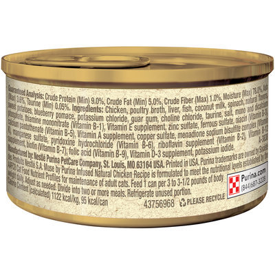 Muse by Purina Infused Adult Grain Free Pate Natural Chicken Recipe Cat Food 3 oz. Can