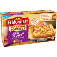 El Monterey® Morning Squares™ Chorizo, Egg & Cheese Breakfast Biscuit 4 ct Box