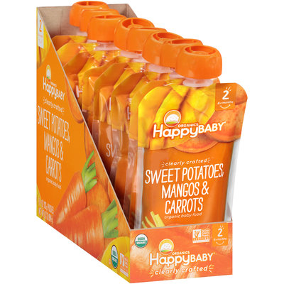 Happy Baby® Organics Clearly Crafted™ Sweet Potatoes, Mangos & Carrots Organic Baby Food 8-4 oz. Pouches