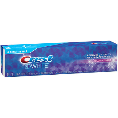 Crest® 3D White™ Radiant Mint Whitening Toothpaste 34 mL Tube