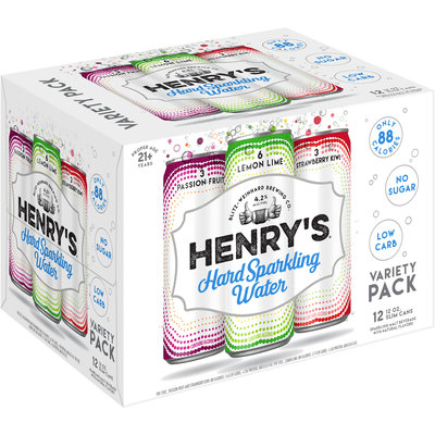 Henry's® Passion Fruit, Lemon Lime and Strawberry Kiwi Hard Sparkling Water Variety Pack 12-12 fl. oz. Cans