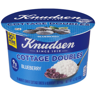 Knudsen Cottage Doubles Cottage Cheese & Blueberry Topping 4.7 oz. Tub