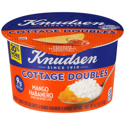 Knudsen Cottage Doubles Cottage Cheese & Mango Habanero Topping 4.7 oz. Tub