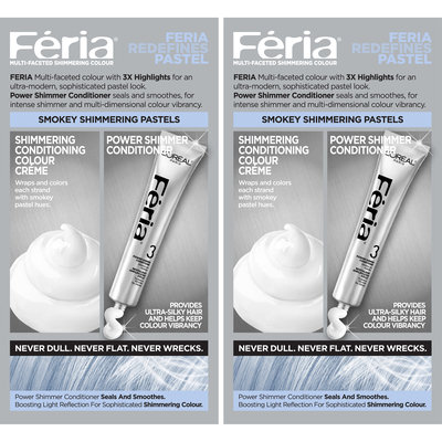 L'Oreal® Paris Feria® Smokey Pastels Hair Color P1 Smokey Blue 2-1 Kit Boxes