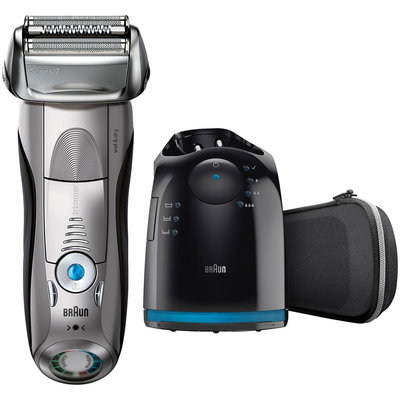 7Series Braun Series 7 7898cc Wet&Dry Electric Shaver with Clean&Charge System, premium silver