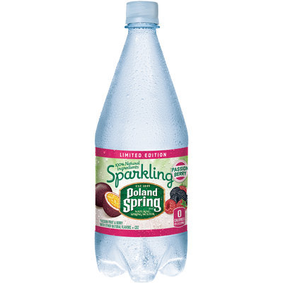 POLAND SPRING Brand Sparkling Natural Spring Water, Passion Berry 33.8-ounce plastic bottle