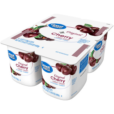 Great Value™ Original Cherry Lowfat Yogurt 4-6 oz. Cups