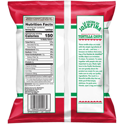 La Cocina de Josefina™ Mexican Restaurant Style Tortilla Chips 1 oz. Bag