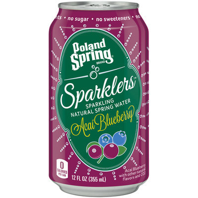POLAND SPRING Brand Sparklers Sparkling Natural Spring Water, Acai Blueberry 12-ounce can