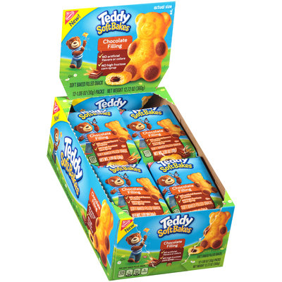 Nabisco Teddy Soft Bakes Chocolate Filling Soft Baked Filled Snacks 12-1.06 oz. Packs