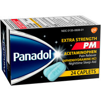 Panadol® Extra Strength PM Pain Reliever/Nighttime Sleep-Aid Caplets 24 ct Box