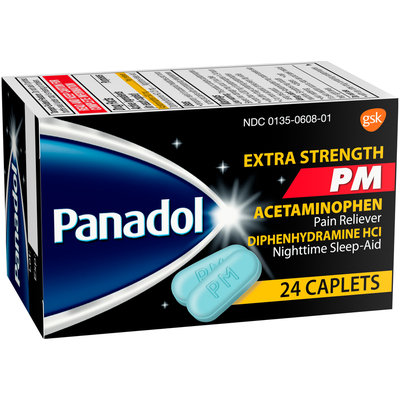 Panadol® Extra Strength PM Pain Reliever/Nighttime Sleep-Aid Caplets 24 ct Box