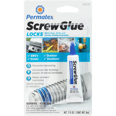 Permatex® Item #28206 ScrewGlue™ Locks .2 fl. oz. Carded Pack