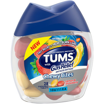 Tum® Chewy Bites Lemon & Strawberry with Gas Relief Antacid/Antigas Chewable Tablets 28 ct Bottle