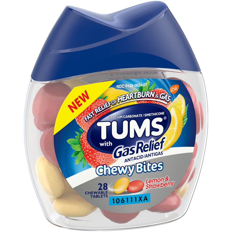 Tum® Chewy Bites Lemon & Strawberry with Gas Relief Antacid/Antigas