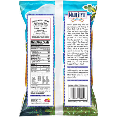 Maui Style Salt and Vinegar Potato Chips 6 oz. Plastic Bag