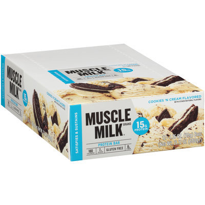Muscle Milk® Cookies 'N Cream Flavored Protein Bars 12-1.76 oz. Bars