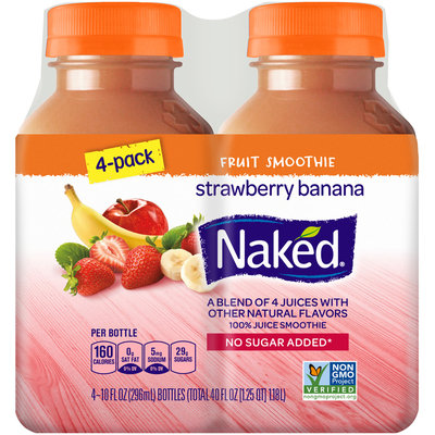Naked® Strawberry Banana 100% Juice Smoothie 4-10 fl. oz. Bottles