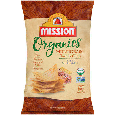 Mission® Organics™ Multigrain Tortilla Chips with Sea Salt 9 oz. Bag