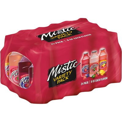 Mistic Variety Pack, 16 Fl Oz Glass Bottles, 24 Pack