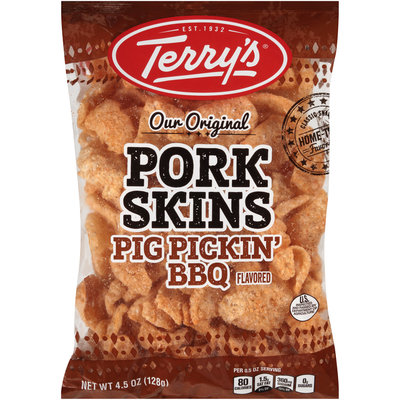 Terry's® Our Original Pig Pickin' BBQ Flavored Pork Skins 4.5 oz. Bag