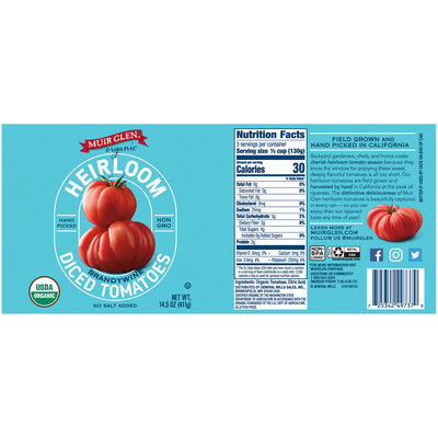Muir Glen™ Organic Diced Heirloom Brandywine Tomatoes 14.5 oz Can