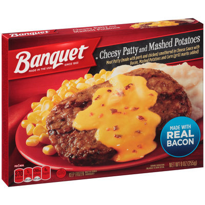 Banquet® Cheesy Patty and Mashed Potatoes 9 oz. Box
