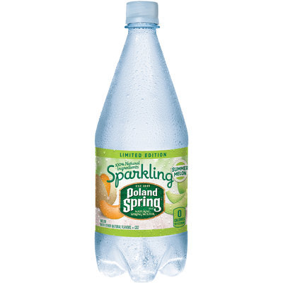 POLAND SPRING Brand Sparkling Natural Spring Water, Summer Melon 33.8-ounce plastic bottle