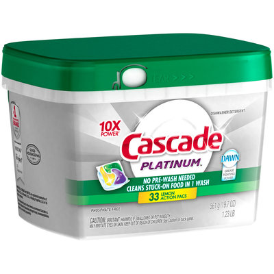 Cascade® Platinum™ Action Pacs Lemon Dishwasher Detergent 33 ct Tub