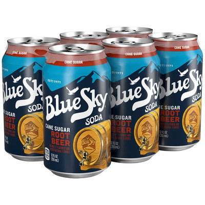 Blue Sky® Cane Sugar Root Beer Soda 6-12 fl. oz. Cans