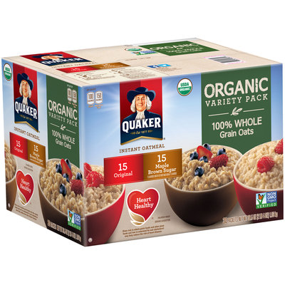Quaker® Organic Variety Pack Original/Maple Brown Sugar Instant Oatmeal 36.5 oz. Box