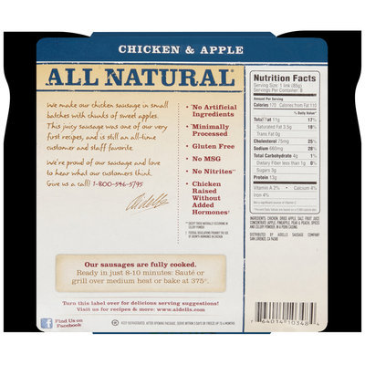 Aidells® Chicken & Apple Smoked Chicken Sausage Twin Pack 24 oz. Pack