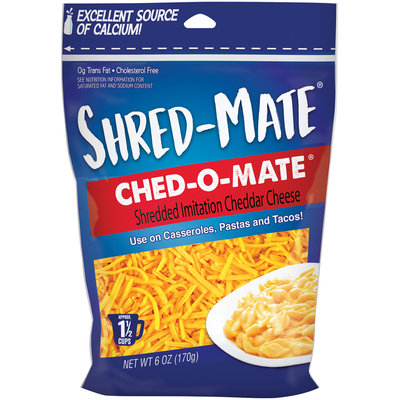Shred-Mate® Ched-O-Mate® Shredded Imitation Cheddar Cheese 6 oz. Bag