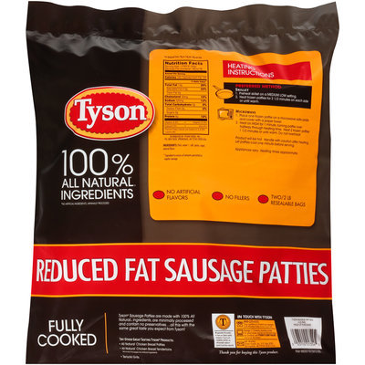 Tyson® Reduced Fat Sausage Patties 64 oz. Bag