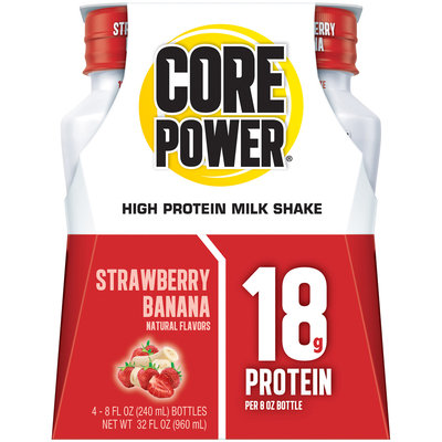 Core Power® Strawberry Banana High Protein Milkshake 4-8 fl. oz. Bottles