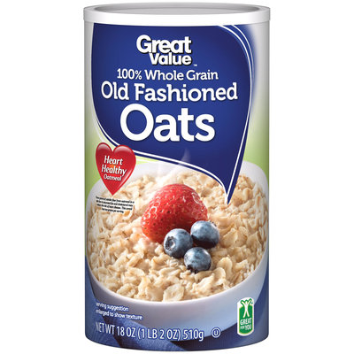 Great Value™ 100% Whole Grain Old Fashioned Oats 18 oz. Canister