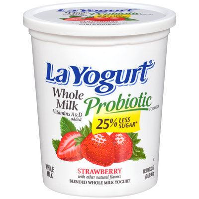 La Yogurt® Probiotic Strawberry Blended Whole Milk Yogurt 32 oz. Tub