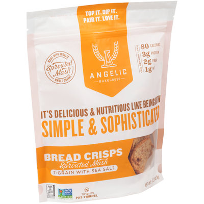 Angelic Bakehouse® 7-Grain with Sea Salt Sprouted Mash Bread Crisps 5 oz. Bag