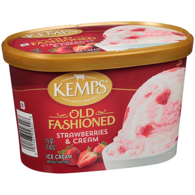 Kemps® Old Fashioned Strawberries & Cream Ice Cream 1.5 qt. Tub