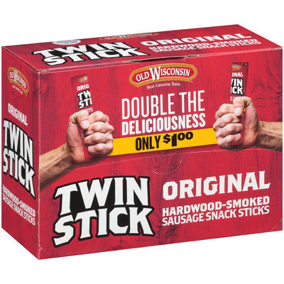 Old Wisconsin® Original Twin Stick Hardwood-Smoked Sausage Snack Sticks 24 ct Box