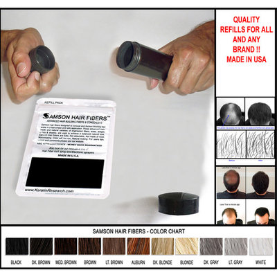 DARK BROWN 100 GRAMS SUPER SIZE Original Samson Best Hair Loss Concealer Building Fibers Refill Kit With 100 grams refills also suitable for other brands containers