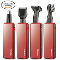 Nose Hair Trimmer for Men Women 4 in 1, Aikotoo Electric Nose Ear Eyebrow Facial Hair Trimmer Remover Scissors Shaver Trimmer Rechargeable for Men Women, Nose Hair Trimmer
