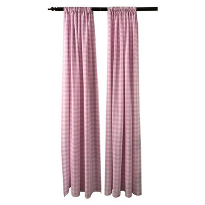 LA Linen BDcheck58x96-2Pk-PinkK37 Polyester Gingham Checkered Backdrop White & Pink - 58 x 96 in. - Pack of 2
