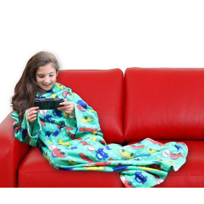 Dg Sports Wearable Fleece Blanket for Kids with Sleeves and Pockets Luxuriously Soft & Non-Irritating Fabric Machine Washable