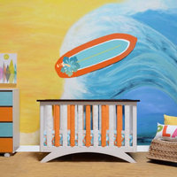 Go Mama Go Designs Doctor-Approved Vertical Wonder Bumpers, Orange & White Reversible Cotton, 24pk