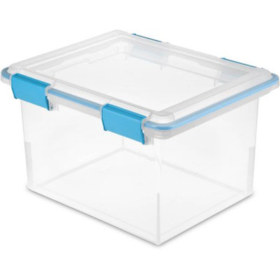 Sterillite Corporation Sterilite 32-Quart Gasket Box, Blue Aquarium, Set of 4