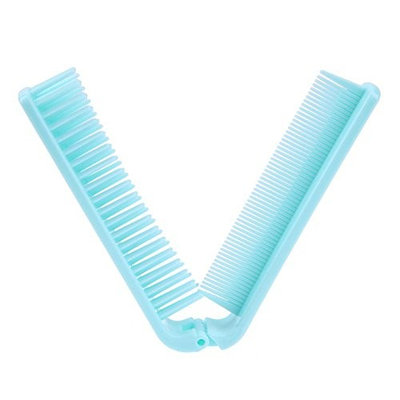 AFfeco V-Shaped Folding Travel Comb Styling Fashion Hairdressing Salon Tool(Green)